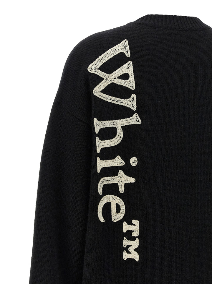 Off-White Vertical Bookish Maglioni - Bianco/Nero | 87a4a4d018ae81c7e86de7132a575f5bf24d1283