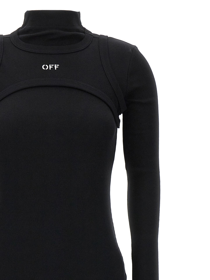 Off-White Off Stamp Rib Abiti - Nero | 992bb3e336ffccbfa047ea66c19b6391fd8d8b76