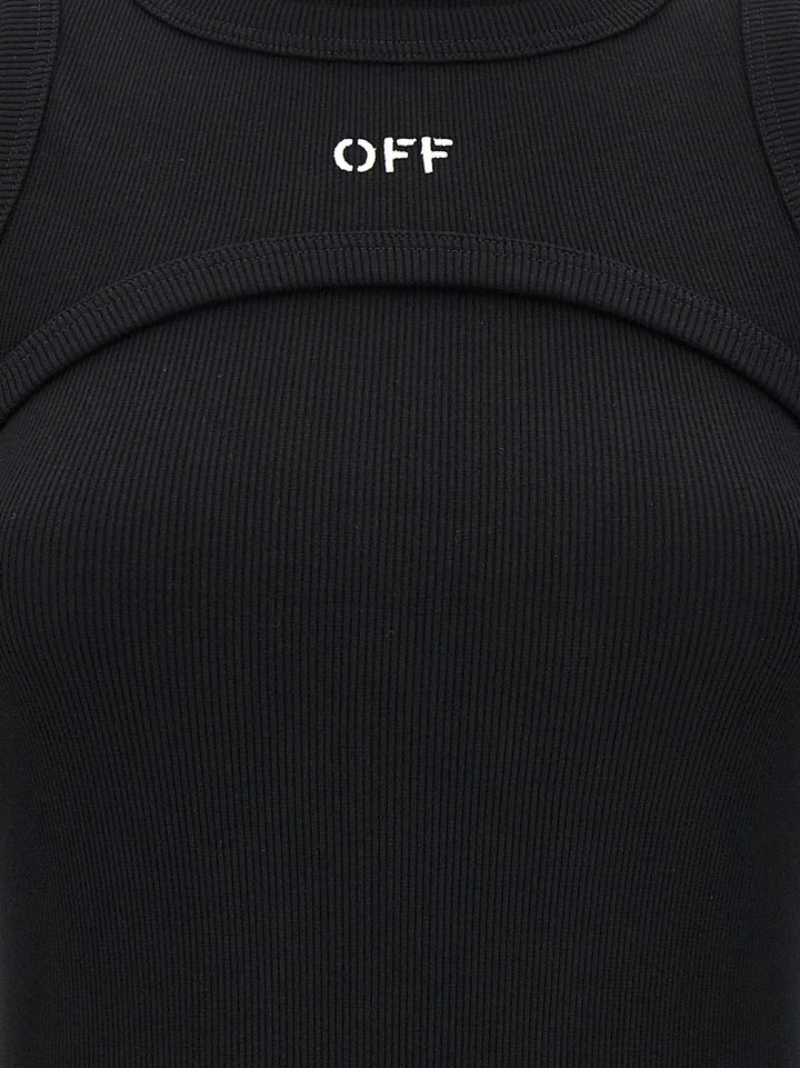 Off-White Off Stamp Rib Abiti - Nero | 90e19541dbef221bb5a31e787ec4891814a58a65