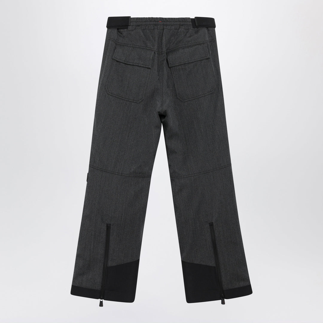 Moncler Grenoble Dark Grey Ski Trousers In Technical Wool