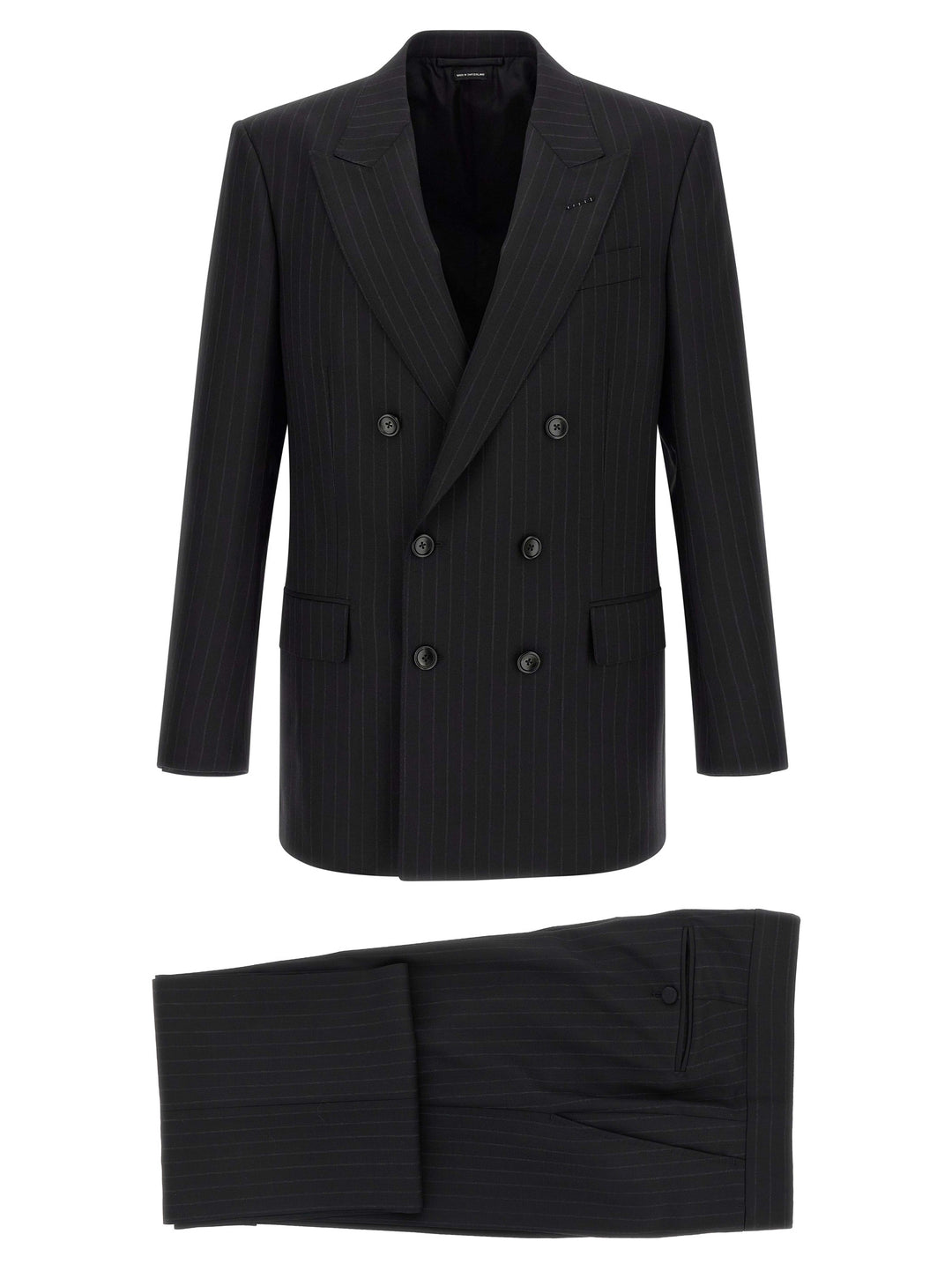 Tom Ford Pinstriped Double-Breasted Dress Suits - Nero | a3ca01a1de6cb834a60d45f618a86c13ccce10ff