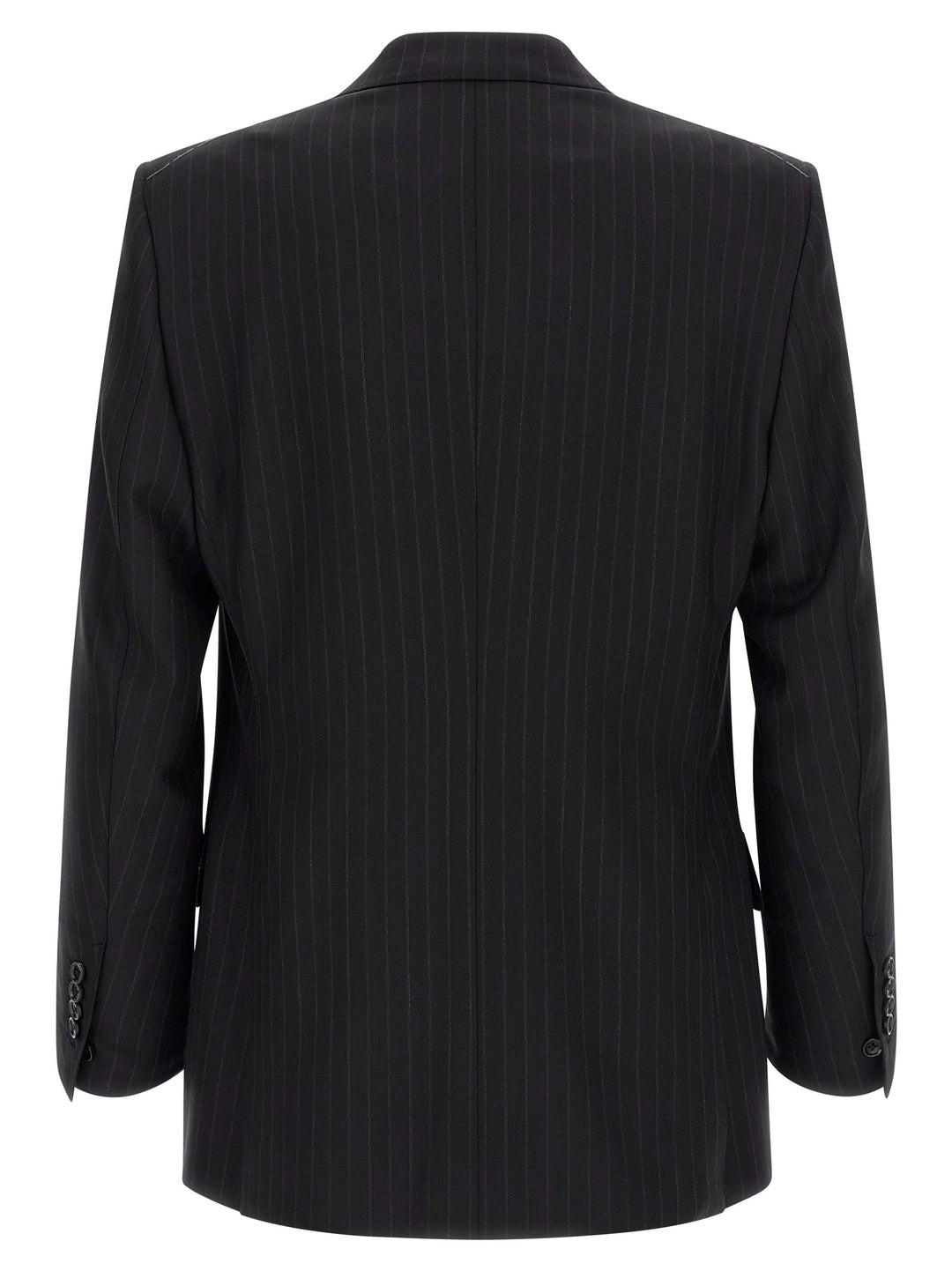 Tom Ford Pinstriped Double-Breasted Dress Suits - Nero | f50a65fcf828e33e5b0c7736b9a56114143223b1