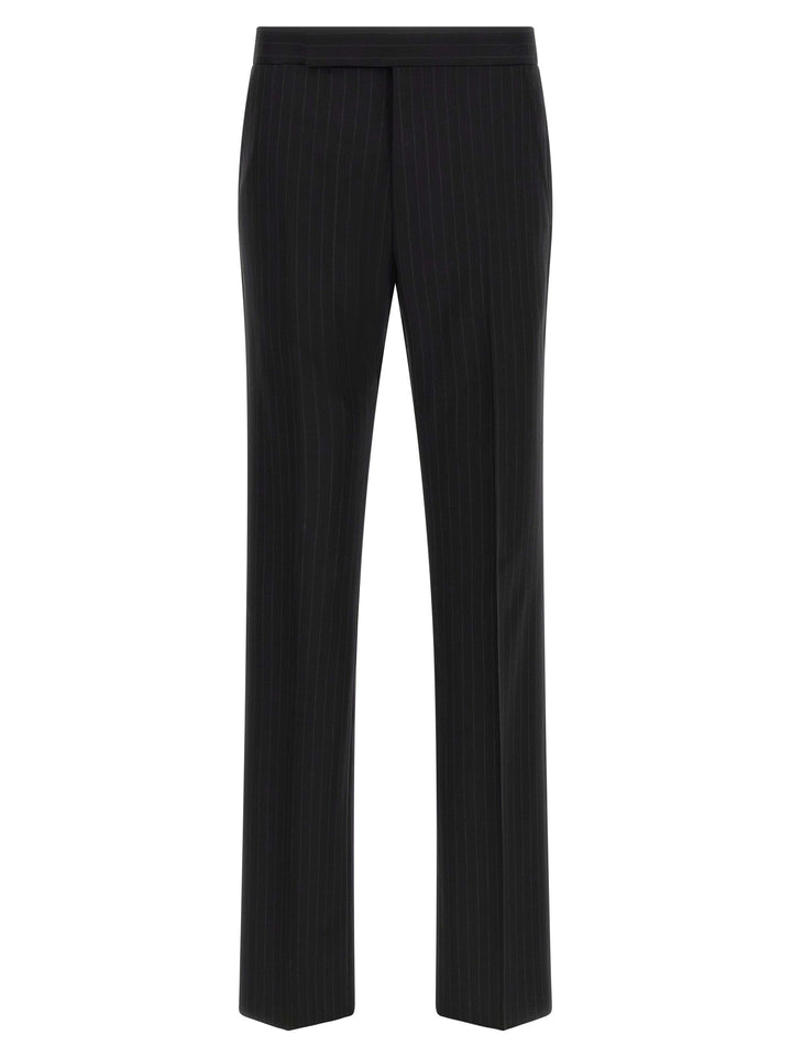 Tom Ford Pinstriped Double-Breasted Dress Suits - Nero | 6984f581b0cb607355e90d76e76232a20cc46333
