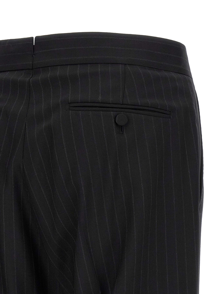 Tom Ford Pinstriped Double-Breasted Dress Suits - Nero | 6200af0e15a14f0e9521512df66ce5bf5f5cbc47