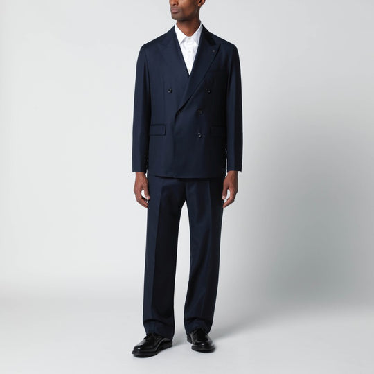 Blue Wool Double-Breasted Suit