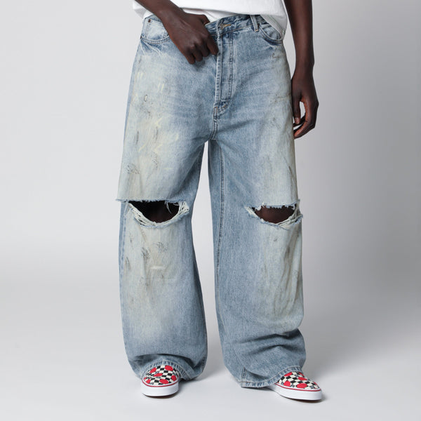 Faded Blue Ripped Johnny Jeans
