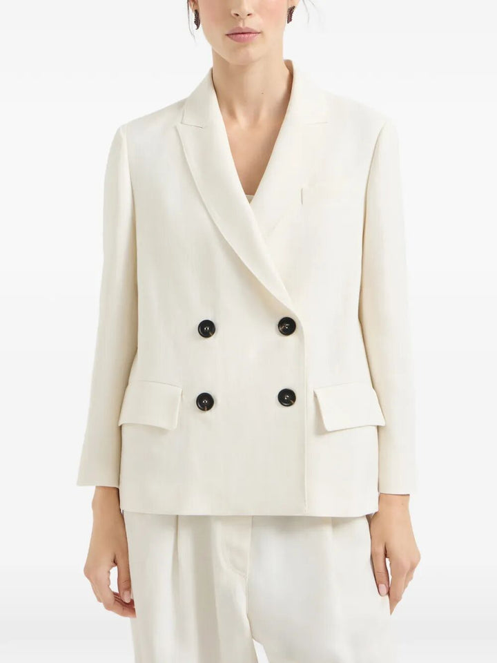 Brunello Cucinelli Blazer - Bianco | 52e86080b053b7f2a1b2c6083141f5eed5fa72fd