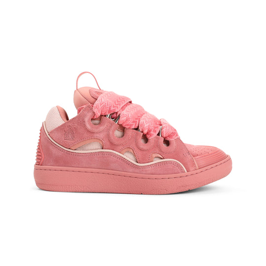 Pink Curb Calf Leather Sneakers