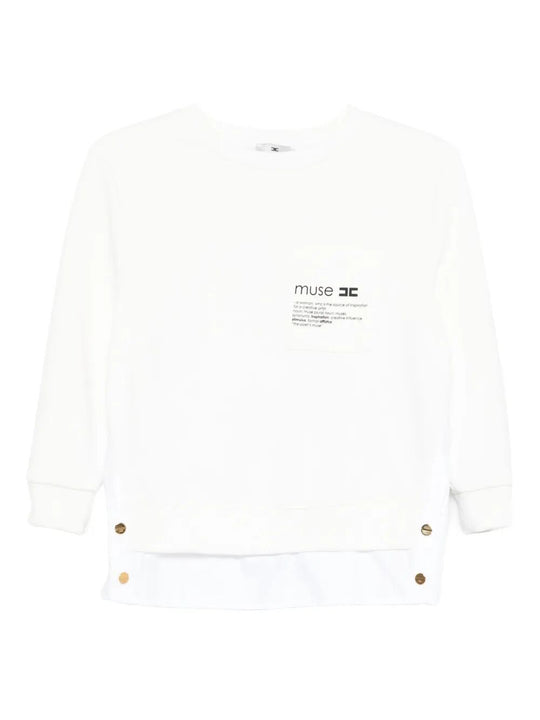 Maglia In Felpa Con Dettagli In Popeline