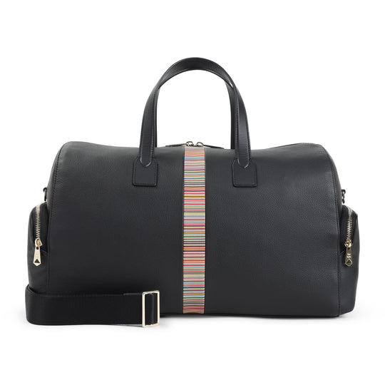 Black Leather Day Holdall