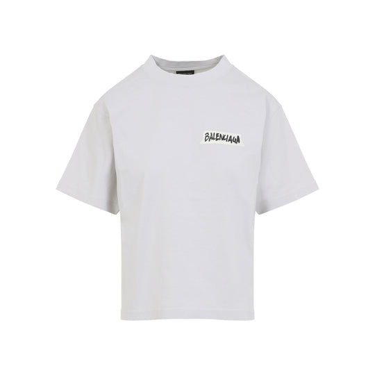 Dirty White Cotton Medium Fit T-Shirt