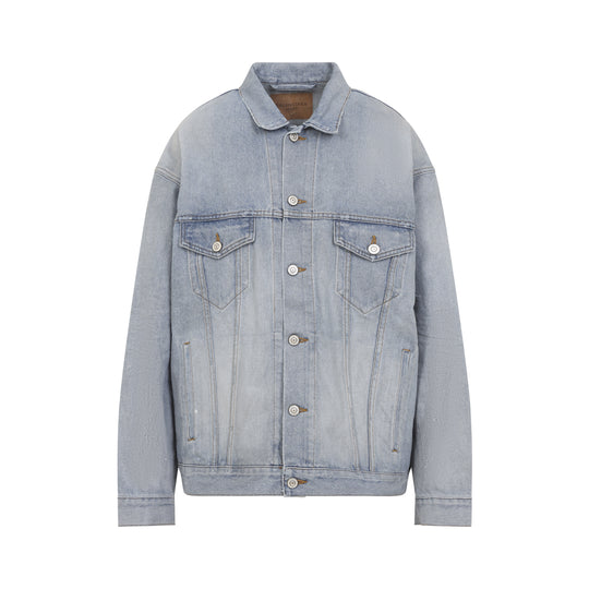 Dirty Light Blue Cotton Regular Jacket