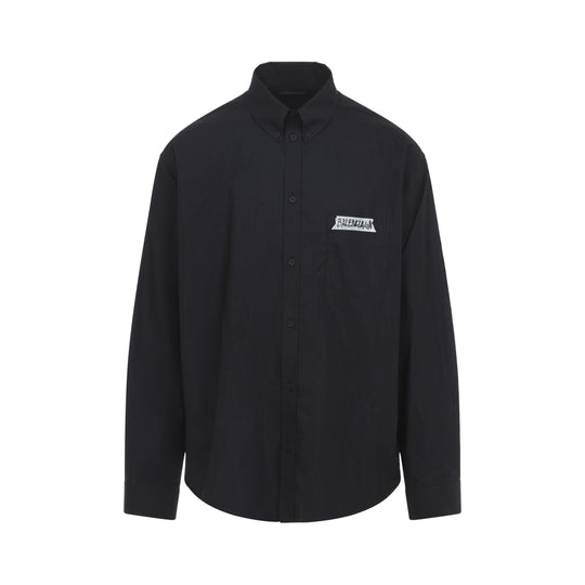 Black Ls Large Fit Cotton Shirt