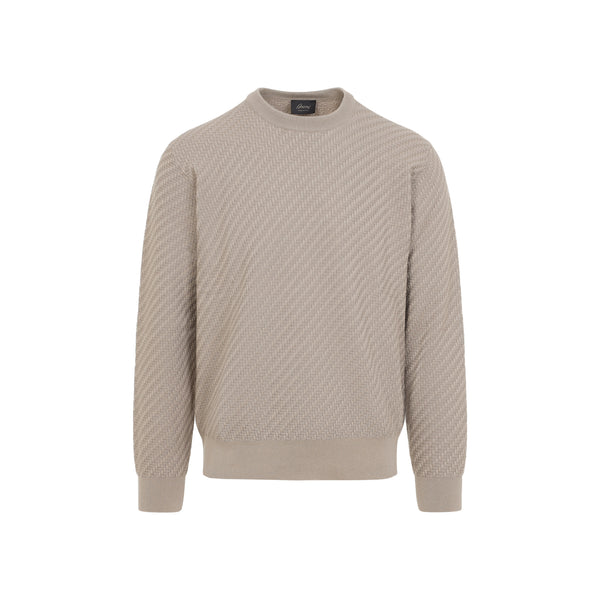 Beige Cotton And Silk Pullover