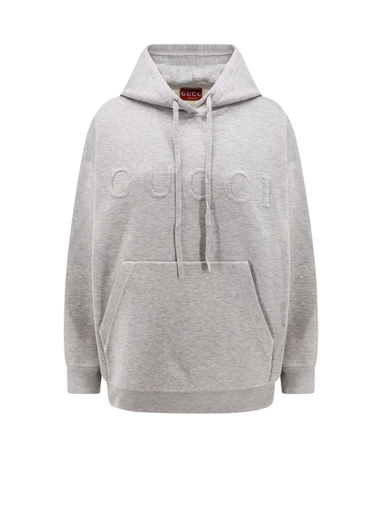 Sweatshirt With Embossed Gucci Logo