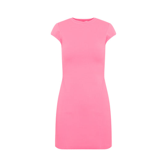 Pink Cap Sleeve Fitted Mini Dress