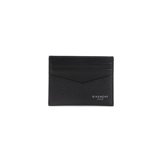 Black 2x3 Calf Leather Credit Card Case
