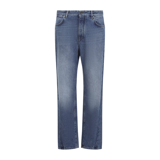 Medium Blue Cotton Pants