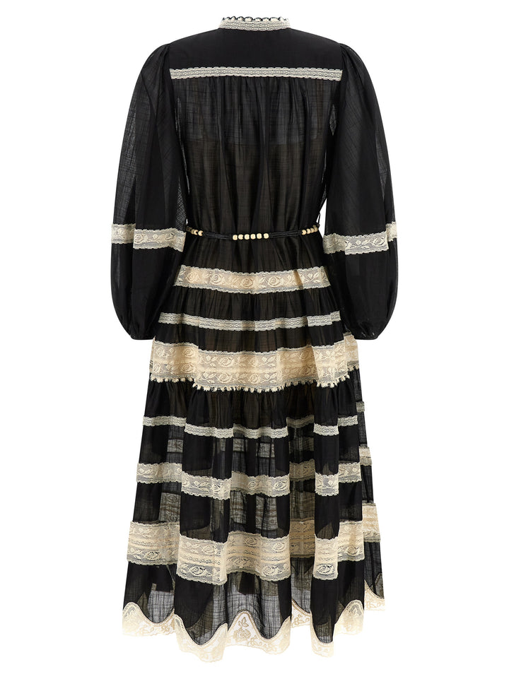 Zimmermann Rhiannon Lace Billow Abiti - Bianco/Nero | 15565b86c436618572d7aee7f902a35199a62134
