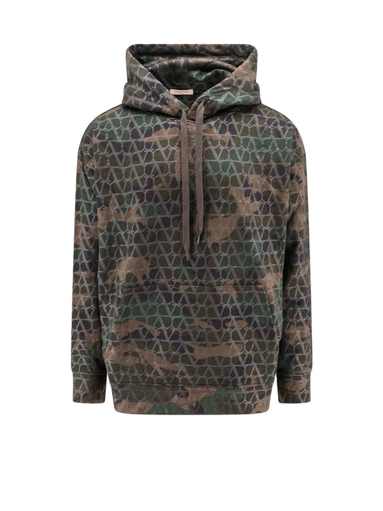 Jersey Sweatshirt With Toile Iconographe Camouflage Print