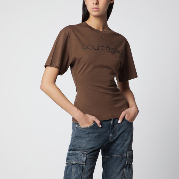 Brick/Black Cotton T-Shirt With Logo