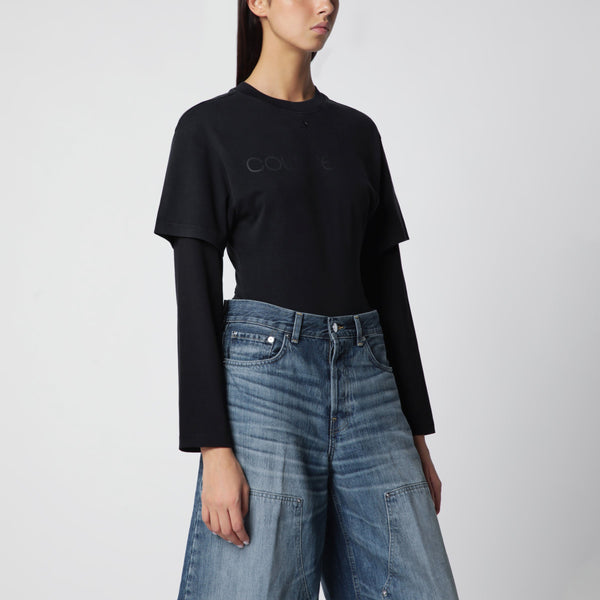 Black Double-Sleeve T-Shirt