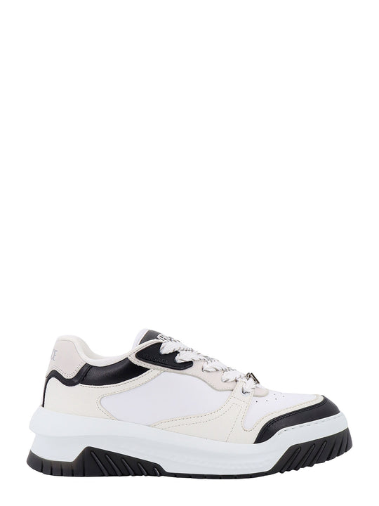 Leather Sneakers With La Greca Detail