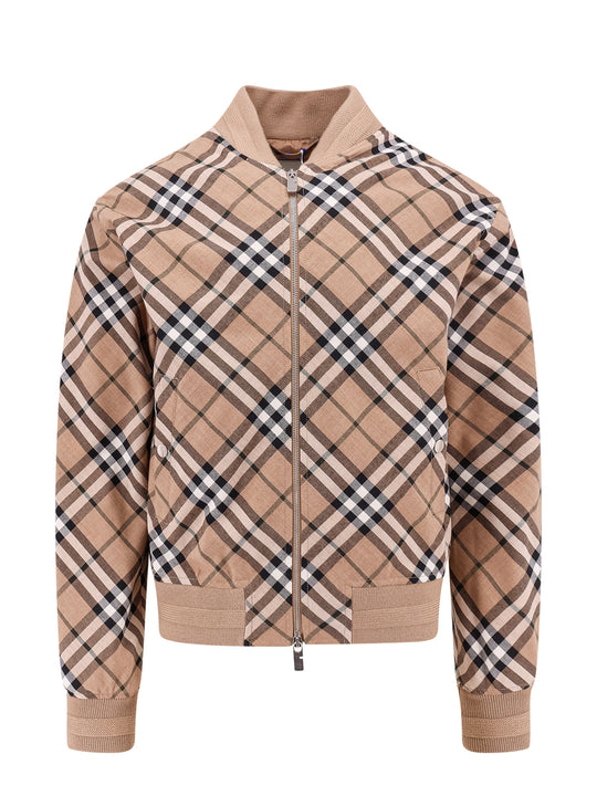 Wool Blend Jacket With Check Print