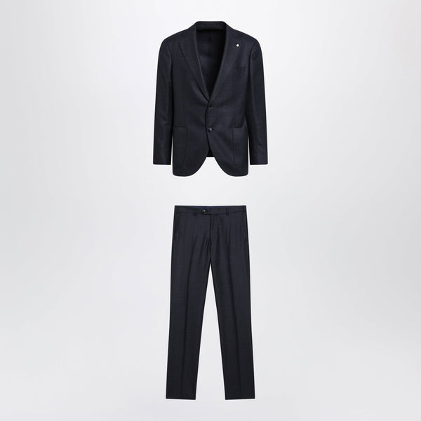 Single-Breasted Blue Wool Suit
