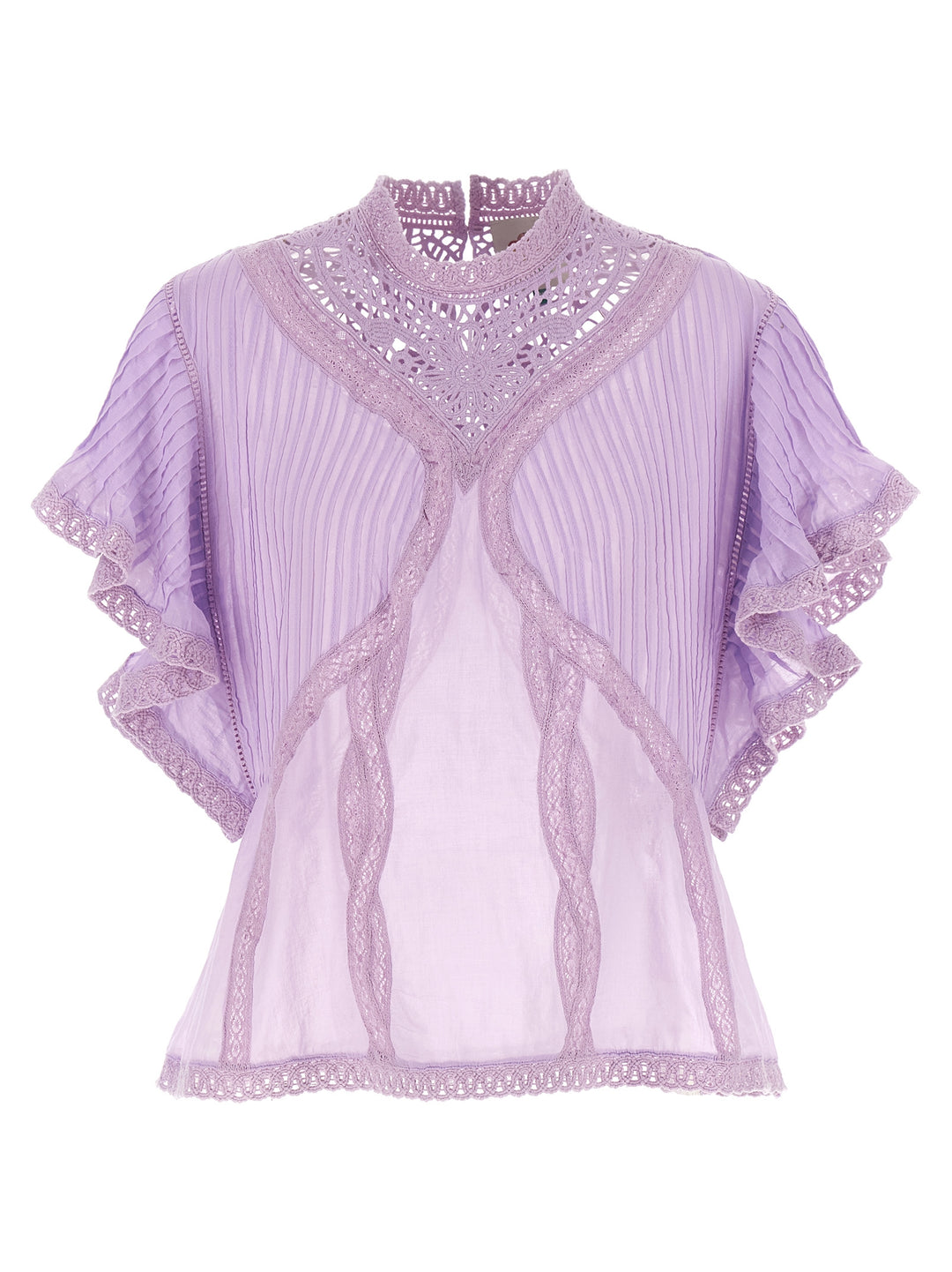 Farm Rio Openwork Detail Blouse Camicie - Viola | 3cd1cb8df86e88612cc5b33a10de0915441062cd