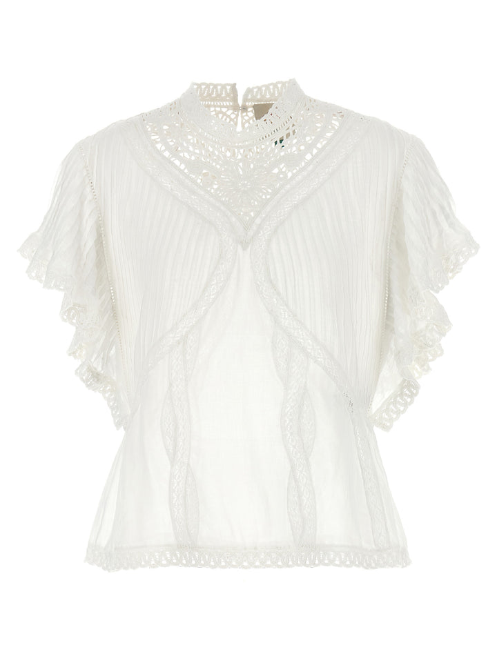 Farm Rio Openwork Detail Blouse Camicie - Bianco | 19a212aa73a7a7cd0e4869b680e1fd246e8b2d23