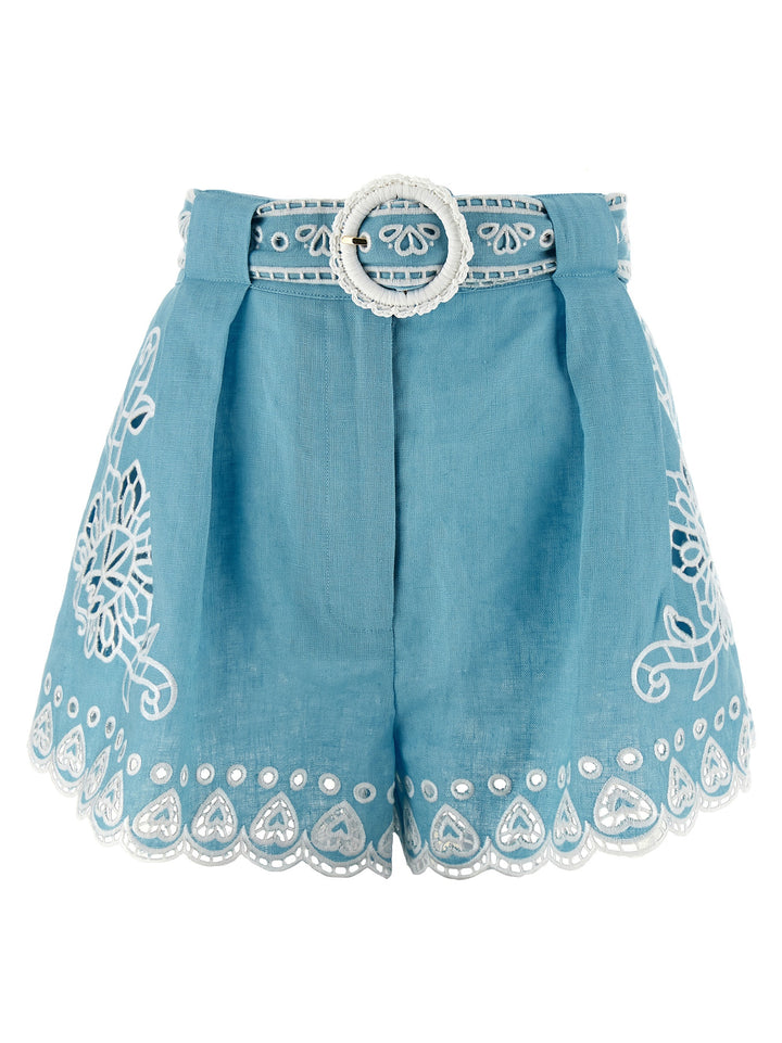 Farm Rio Romantic Richelieu Bermuda e Short - Celeste | 058a04adc13ba2fcbfc43da8f02564ef466c8d0f