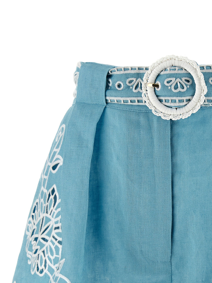 Farm Rio Romantic Richelieu Bermuda e Short - Celeste | f7ab41012e78f9a25b86002d236de9cdfcc55d5d