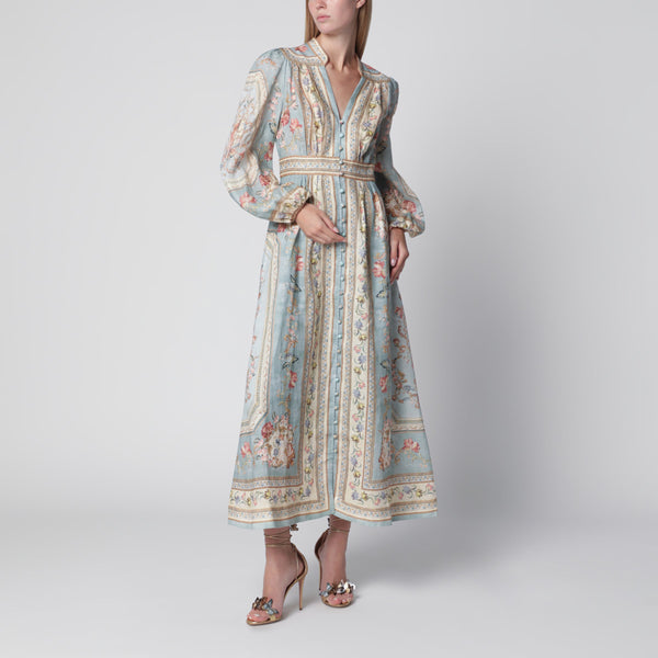 Roselight Midi Dress In Floral Linen