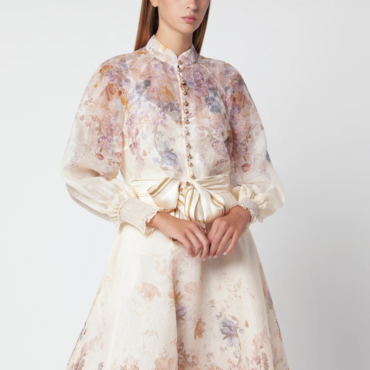 Zimmermann Cremefarbene Ascent Bluse aus Seide-Leinenmix