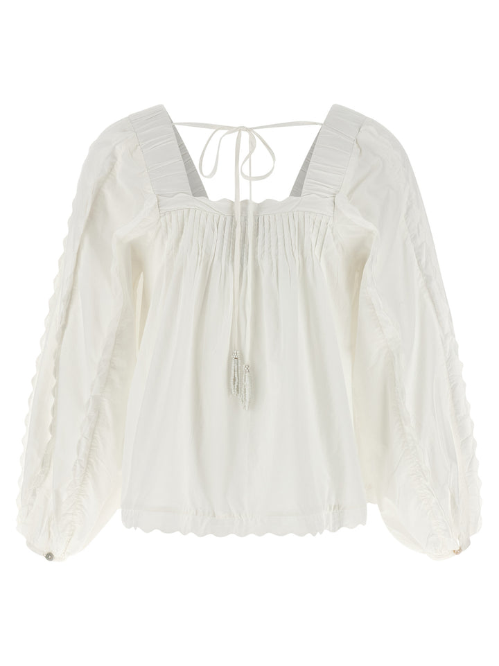 Farm Rio Cotton Blouse Camicie - Bianco | ecaf34f35f9f9bf0955c7d50f2c04fb47abf62f3