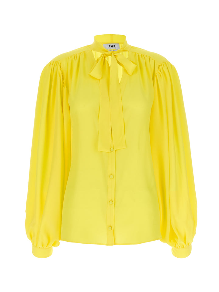 Msgm Bow Shirt Camicie - Giallo | ce6b6f19939d9d885085d7e9a020536895ad3c09