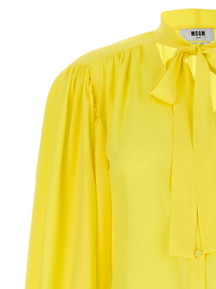 Msgm Bow Shirt Camicie - Giallo | dc9aac6929067128b5634c5de2ea92ad941781c3