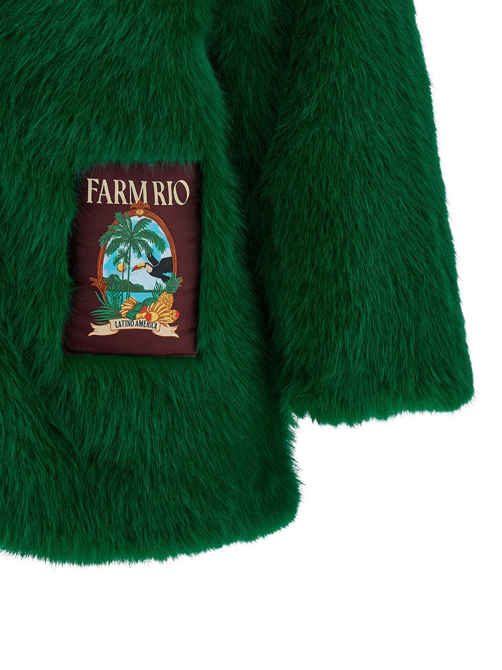 Farm Rio Faux  Graphic Patch Pellicce - Verde | 95bc60468d7ae13d01b6f85986581cdcfbf36848