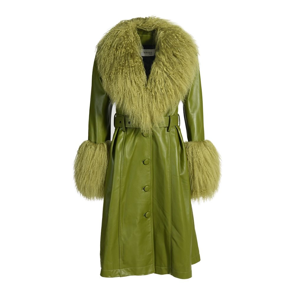 Cappotto Sac Verde in Pelle e Mongolia