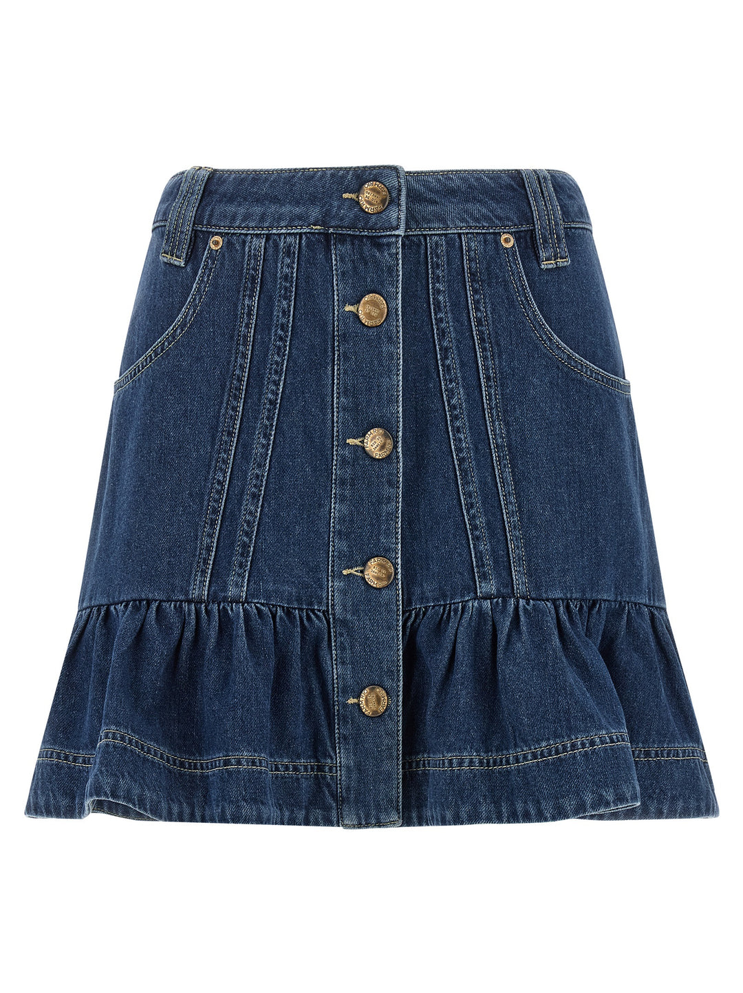 Farm Rio Denim Skirt With Flounces Gonne - Blu | 1c06cb4c0e5f7999d800585b56b1f1796f303f0f