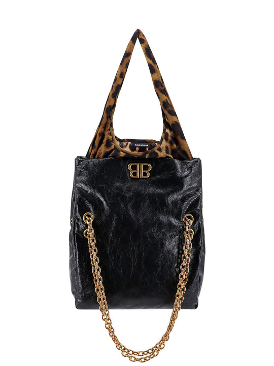 Changeable Leather Shoulder Bag With Animalier Insert