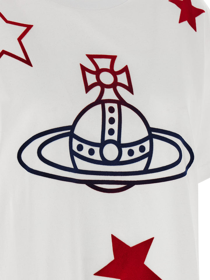 Vivienne Westwood Orb And Stars Classic T shirt - Bianco | 583eb29b642fd640d13b230ce6b992551fcc8523