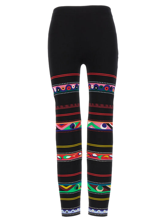 Jacquard Patterned Leggings Multicolor