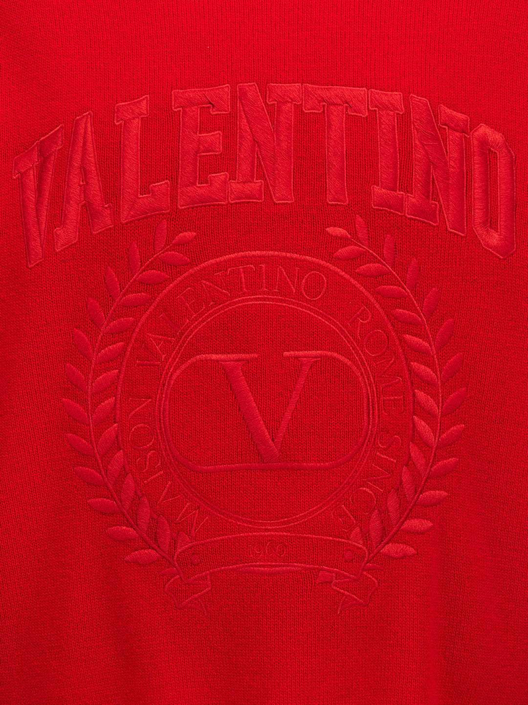 Valentino Logo Embroidery Sweater Maglioni Rosso
