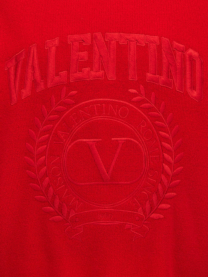 Valentino Logo Embroidery Sweater Maglioni Rosso