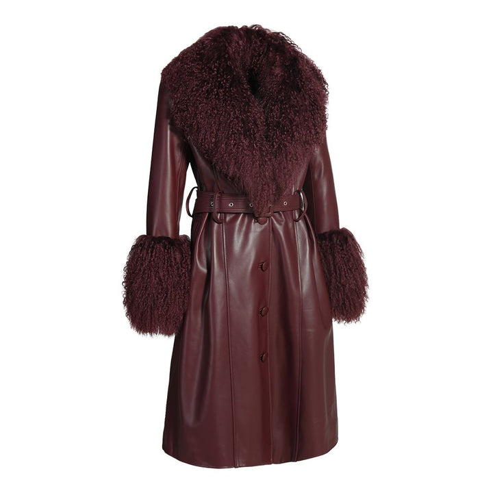 Cappotto Sac Borgogna in Pelle