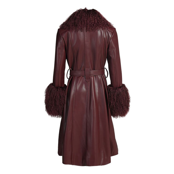 Cappotto Sac Borgogna in Pelle