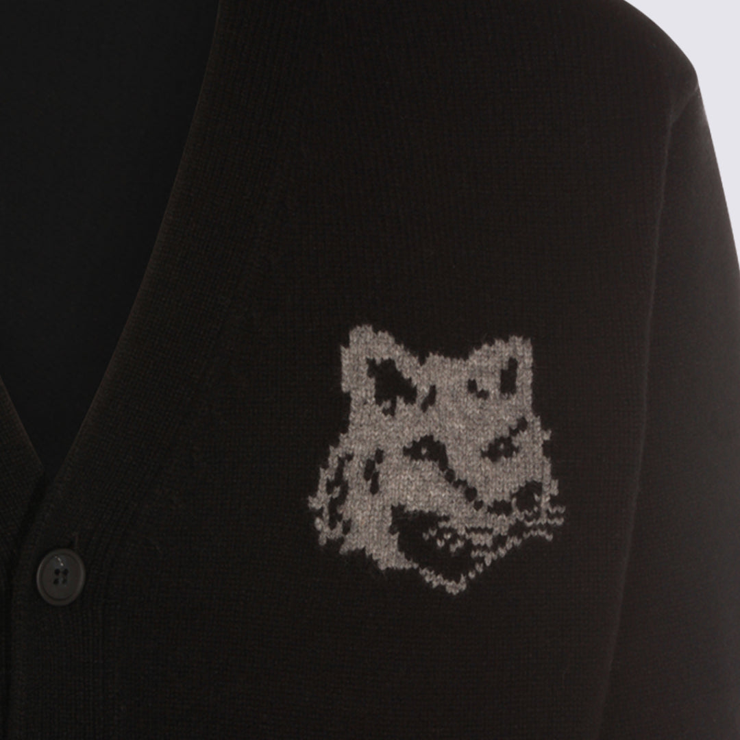 Maison Kitsune' Sweaters - BLACK/MEDIUM GREY MELANGE | f8047b1a60226f75f3316da2e80ab53159bbfed2