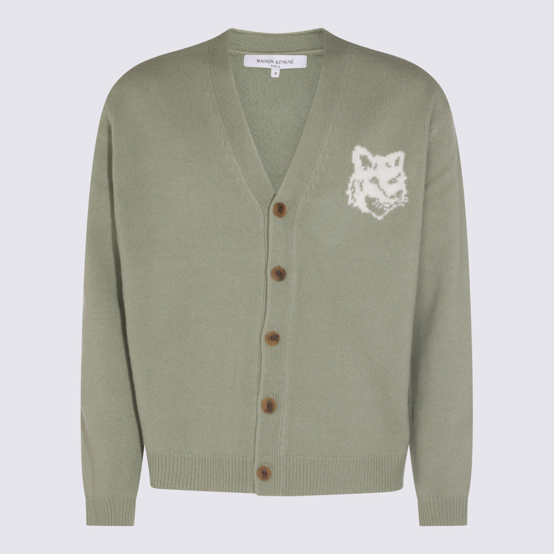 Maison Kitsune' Sweaters - SAGE GREEN/ECRU | 73b7d0b060bf1f8e415ef6f574d5197ae7232e1f